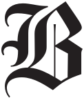 decorative letter B from boston globe logo