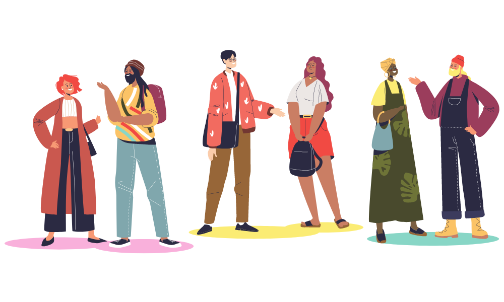 colorful illustration of a diverse group of people